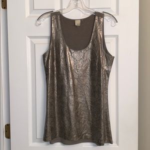 Leather and knit tank